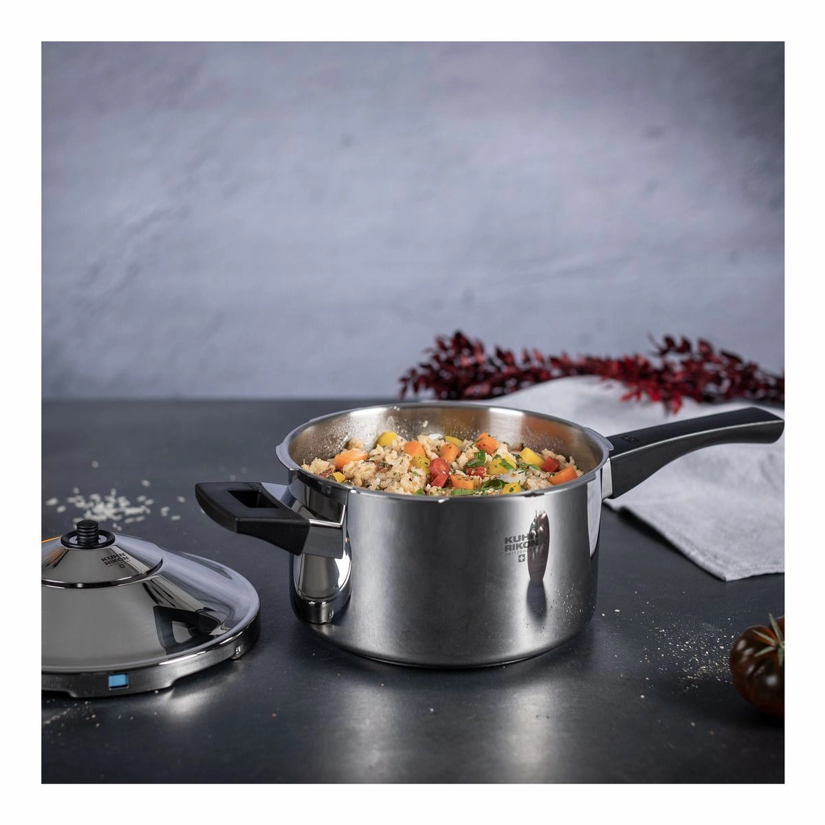 Kuhn Rikon Duromatic Stainless Steel Saucepan Pressure Cooker, 3.7 Qt