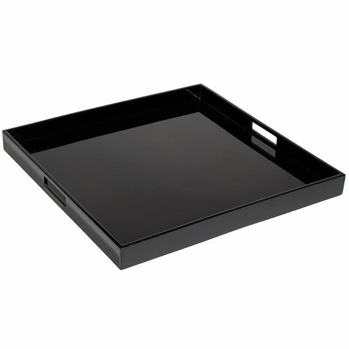 Lacquer Large Square Tray - Black Decorative Trays cheap sale
