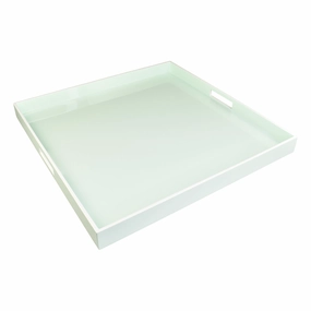 Lacquer Large Square Tray (Duck Egg Blue with White) Decorative Trays cheap sale