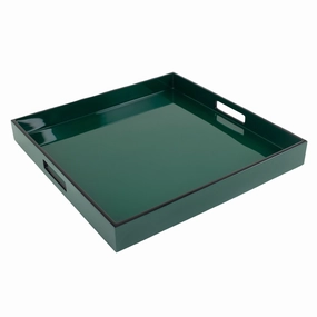 Lacquer Large Square Tray (Forest Green with Black Lacquer) Decorative Trays cheap sale