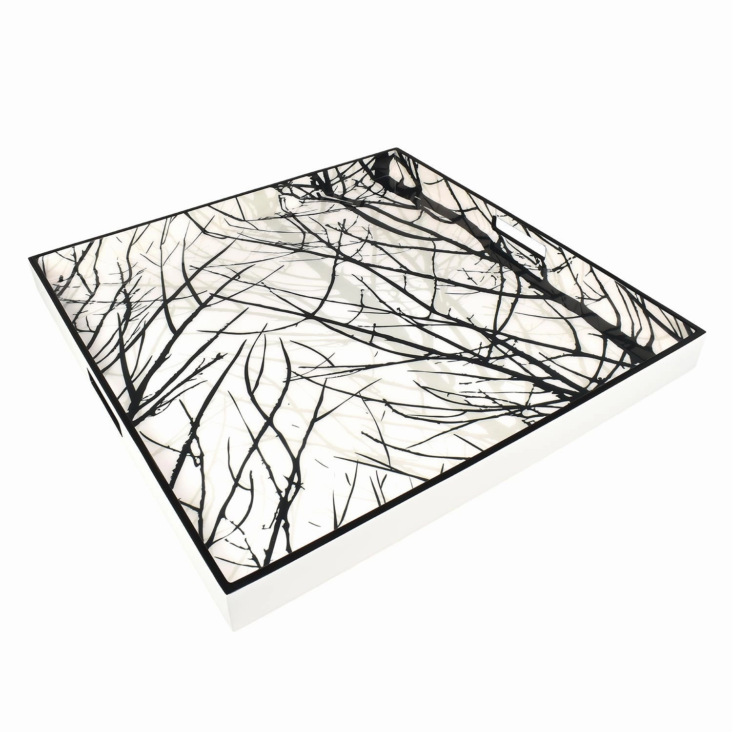 Lacquer Large Square Tray (Naked Trees) Decorative Trays cheap sale