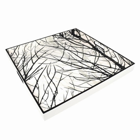Lacquer Large Square Tray (Naked Trees) Decorative Trays cheap sale