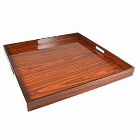 Lacquer Large Square Tray (Rosewood & Brown) Decorative Trays cheap sale