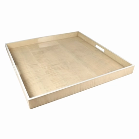 Lacquer Large Square Tray (Sycamore Wood Inlay) Decorative Trays cheap sale