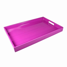 Lacquer Rectangle Tray 22" (Orchid) Decorative Trays cheap sale