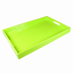 Lacquer Rectangle Tray 22" (Volt Green) Decorative Trays cheap sale