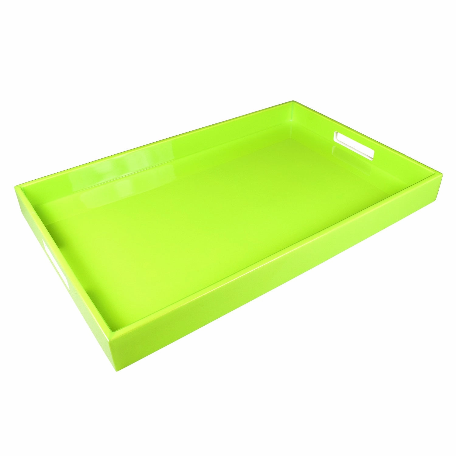 Lacquer Rectangle Tray 22" (Volt Green) Decorative Trays cheap sale