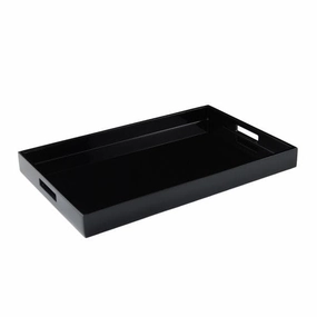 Lacquer Rectangle Tray - Black Decorative Trays cheap sale