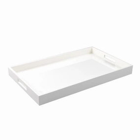 Lacquer Rectangle Tray - White Decorative Trays cheap sale