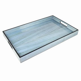 Lacquer Rectangle Tray (Blue Tulipwood) Decorative Trays cheap sale