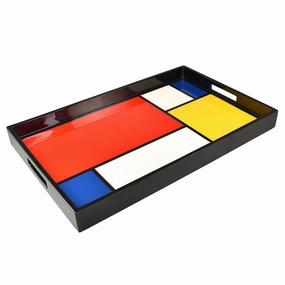 Lacquer Rectangle Tray (Mondrian) Decorative Trays cheap sale