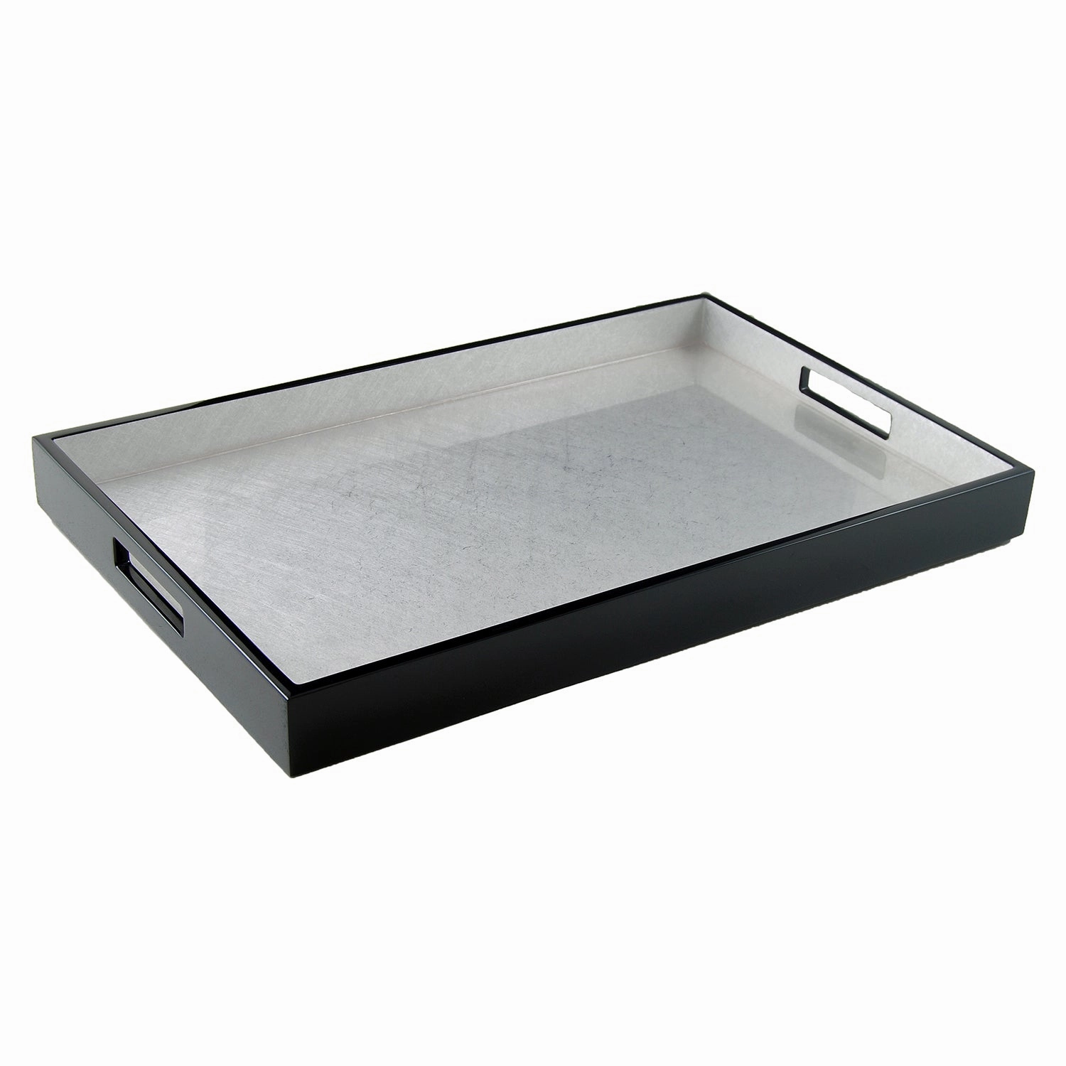 Lacquer Rectangle Tray (Shine Silver Leaf) Decorative Trays cheap sale