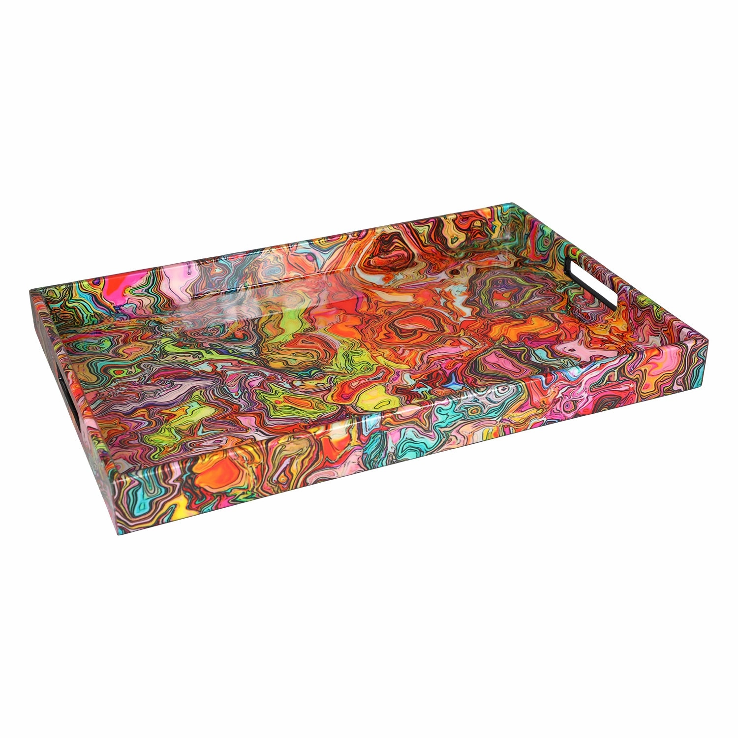 Lacquer Rectangle Tray (Terrain Pattern) Decorative Trays cheap sale