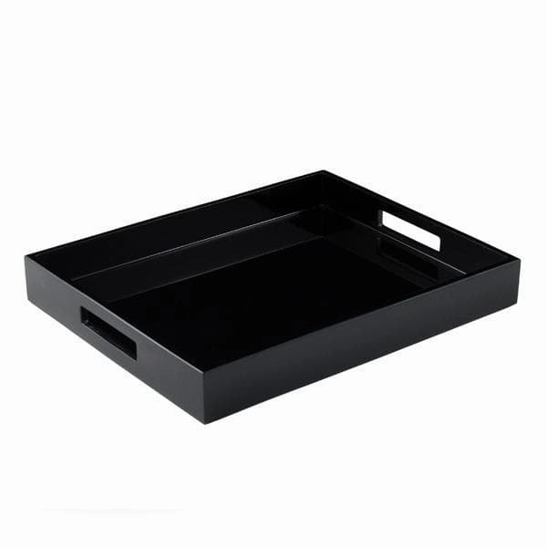 Lacquer Small Rectangle Tray - Black Decorative Trays cheap sale