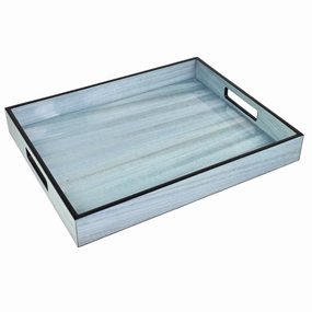 Lacquer Small Rectangle Tray (Blue Tulipwood) Decorative Trays cheap sale
