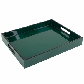 Lacquer Small Rectangle Tray (Forest Green) Decorative Trays cheap sale