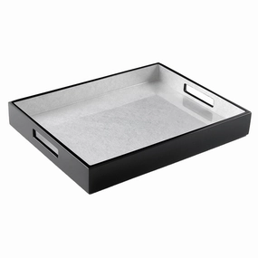 Lacquer Small Rectangle Tray (Shine Silver Leaf) Decorative Trays cheap sale