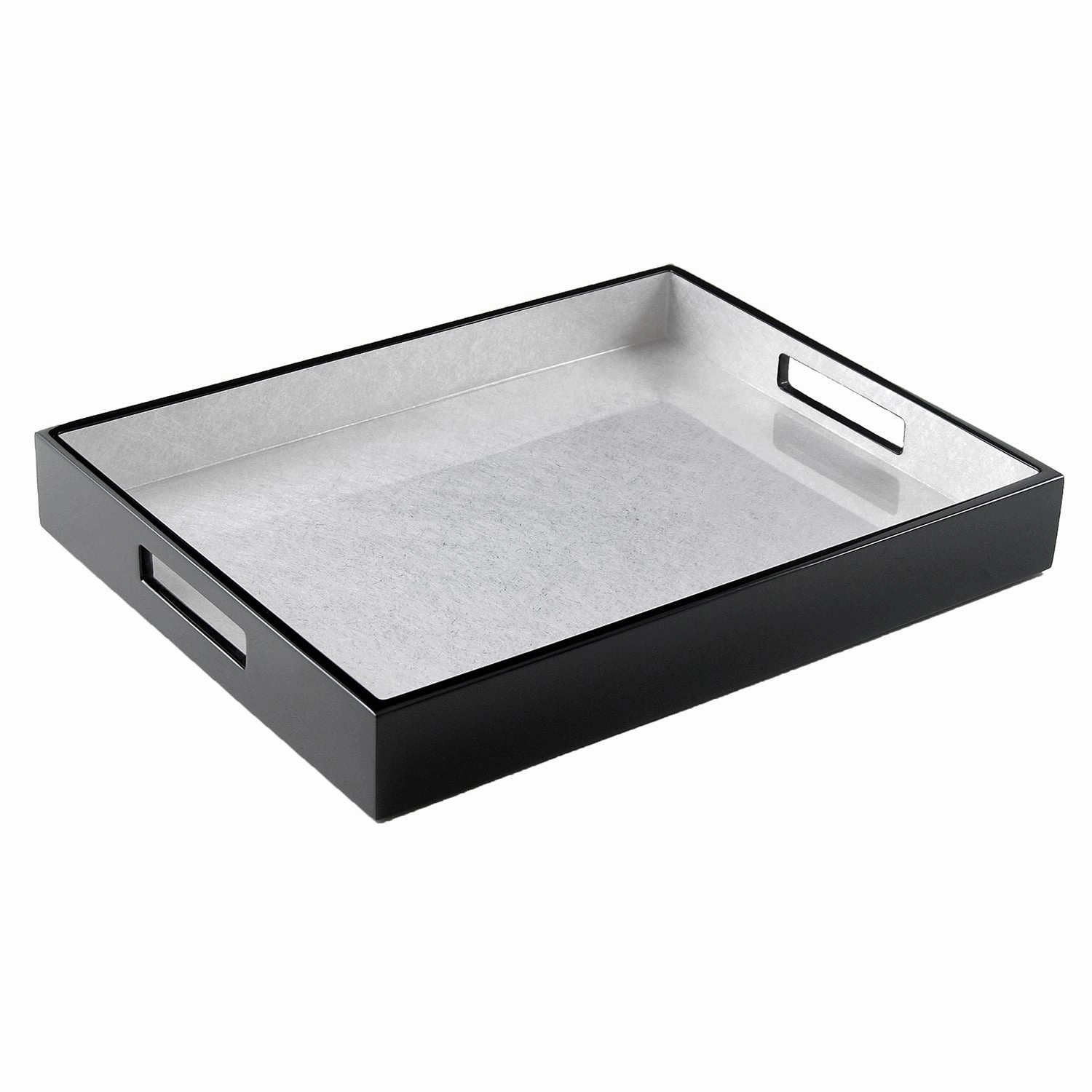 Lacquer Small Rectangle Tray (Shine Silver Leaf) Decorative Trays cheap sale
