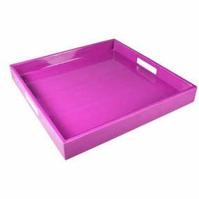 Lacquer Square Tray 16" (Orchid) Decorative Trays cheap sale