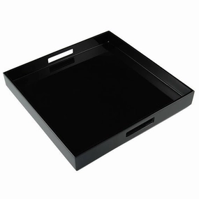 Lacquer Square Tray - Black Decorative Trays cheap sale