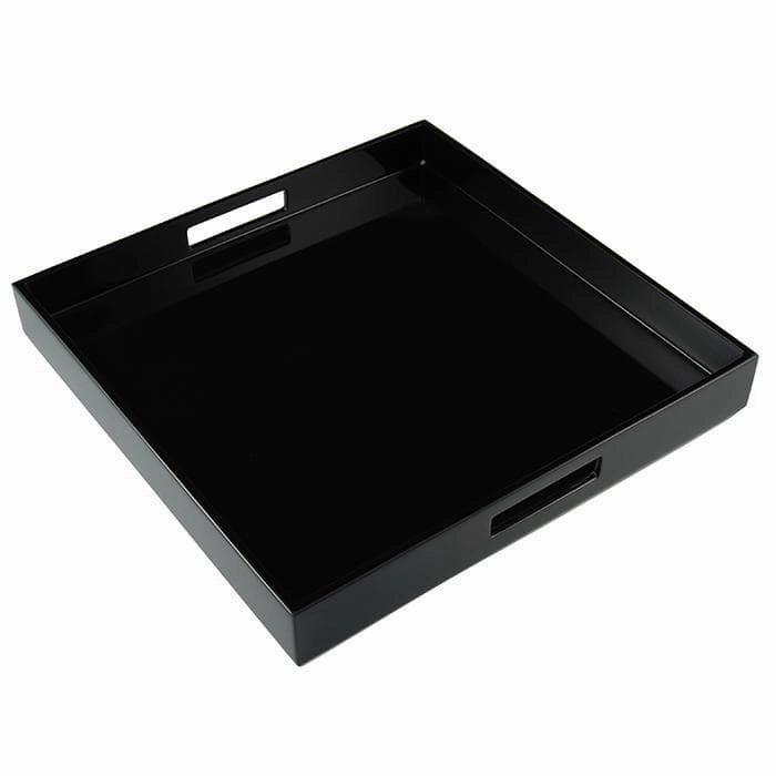 Lacquer Square Tray - Black Decorative Trays cheap sale