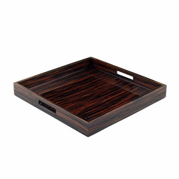 Lacquer Square Tray - Macassar Ebony Inlay Decorative Trays cheap sale