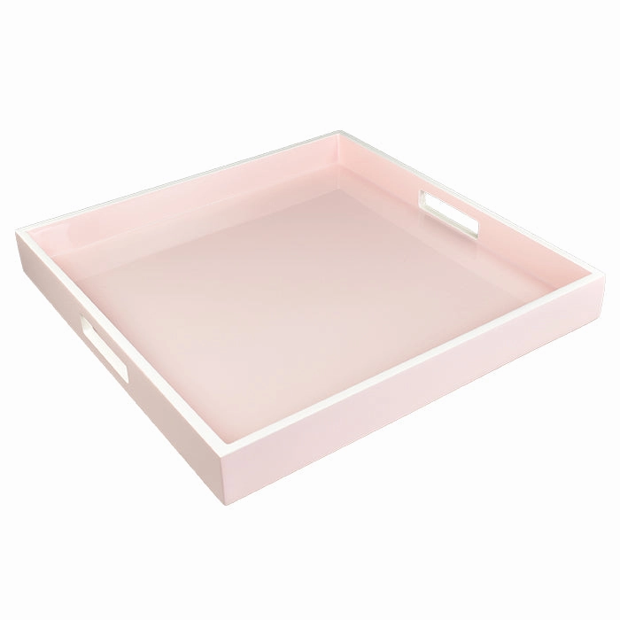 Lacquer Square Tray - Paris Pink & White Decorative Trays cheap sale