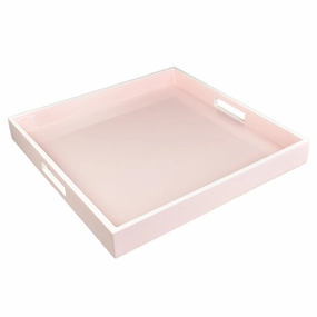 Lacquer Square Tray - Paris Pink & White Decorative Trays cheap sale