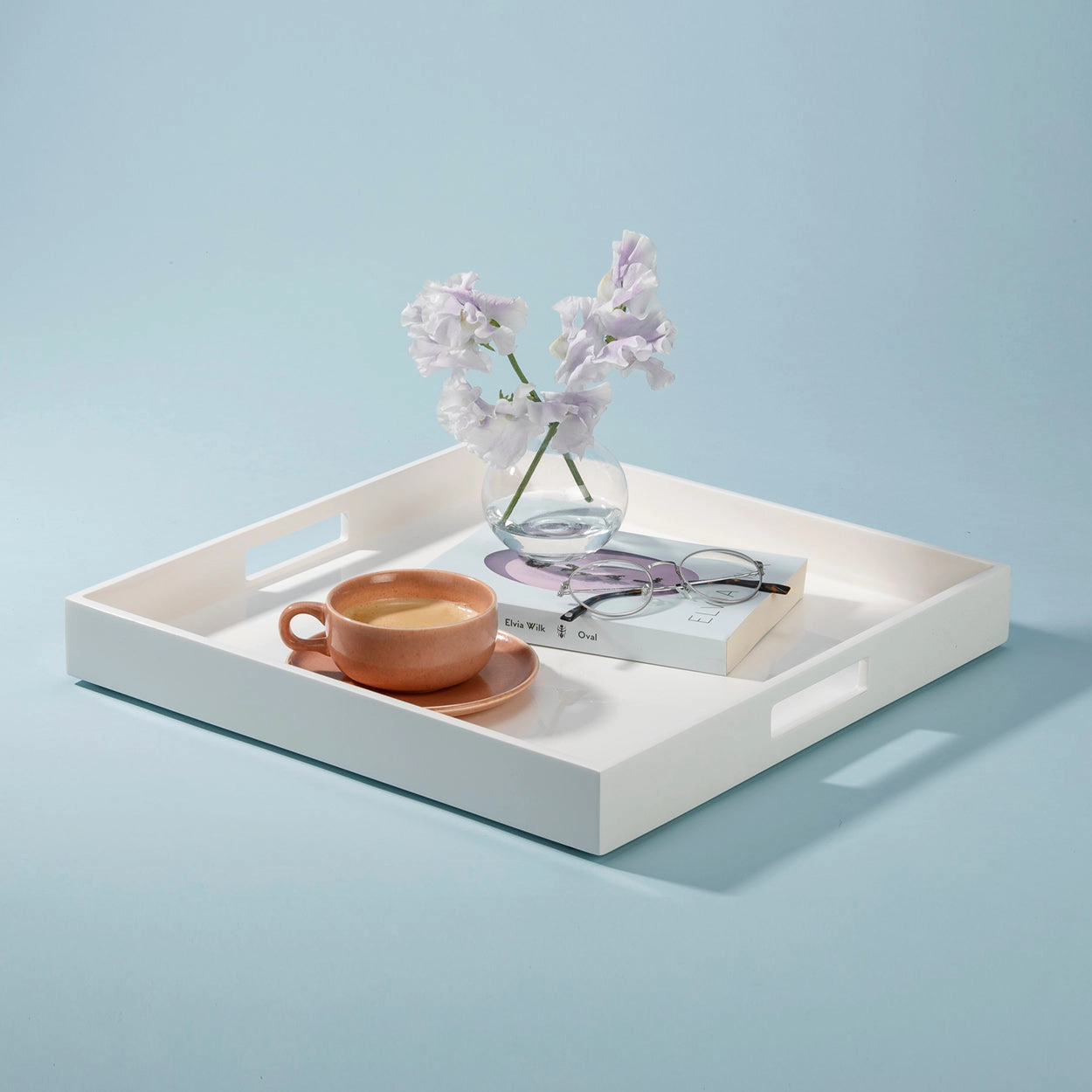 Lacquer Square Tray - White