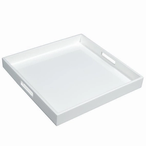 Lacquer Square Tray - White Decorative Trays cheap sale