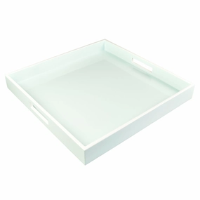 Lacquer Square Tray (Duck Egg Blue with White) Decorative Trays cheap sale