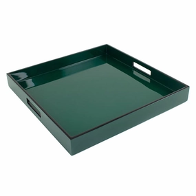 Lacquer Square Tray (Forest Green) Decorative Trays cheap sale