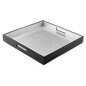 Lacquer Square Tray (Shine Silver Leaf) Decorative Trays cheap sale