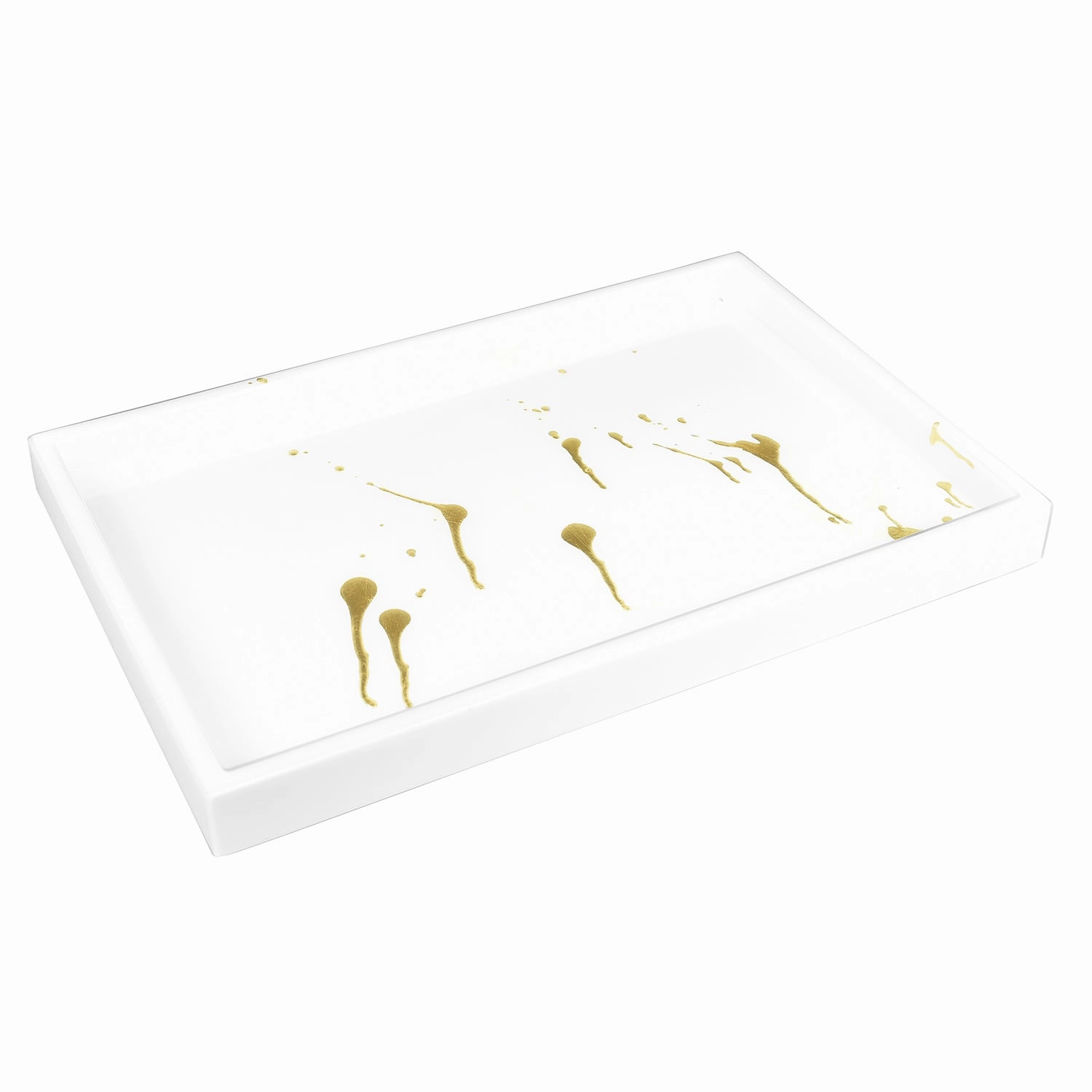 Lacquer Vanity Tray (Artful Gold with White) Decorative Trays cheap sale
