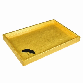 Lacquer Vanity Tray (Black Ginko Leaf with Shine Gold) Decorative Trays cheap sale