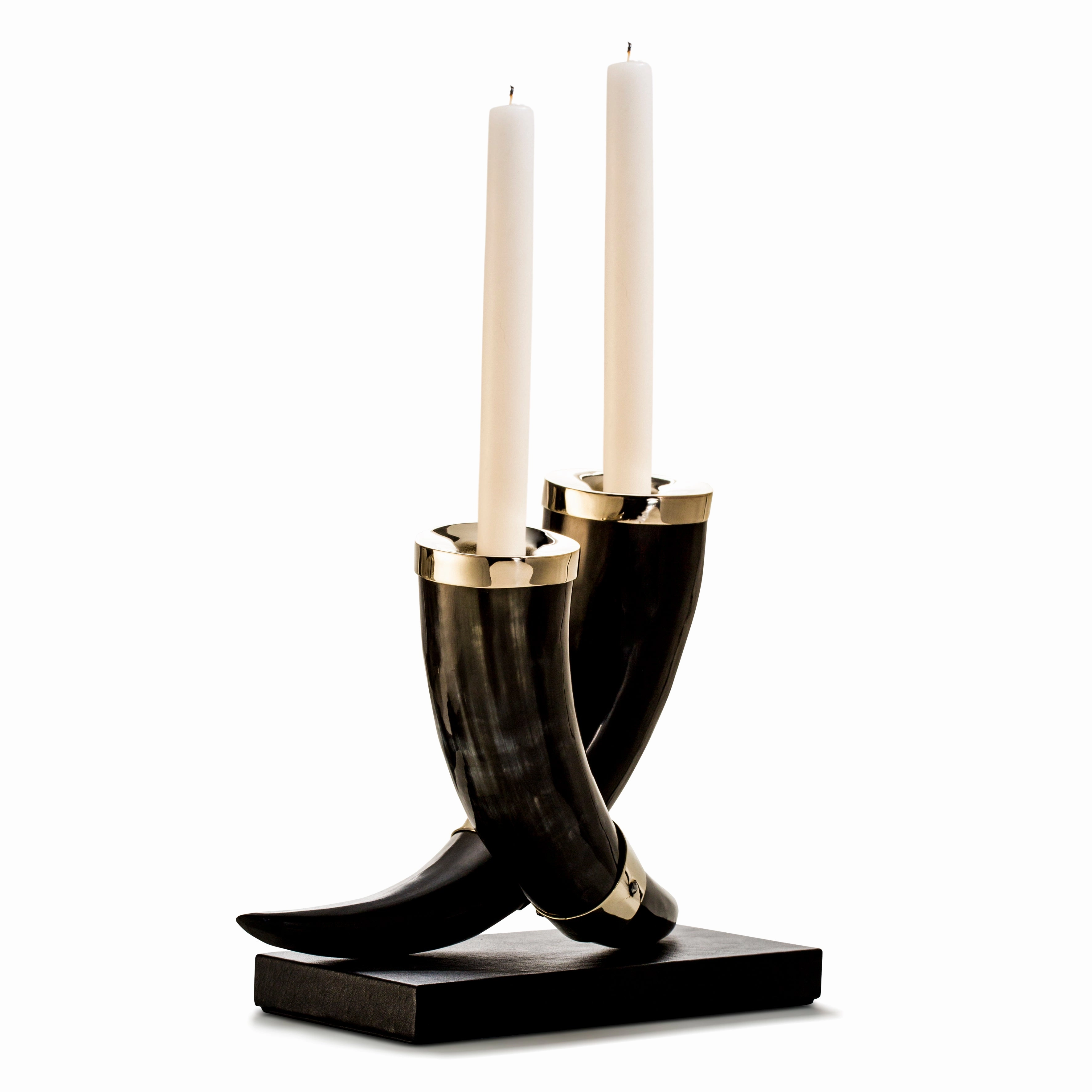 Ladorada Dark Horn Leather Candle Holder Candle Holders discount collection