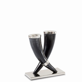 Ladorada Dark Horn Silver Candle Holder Candle Holders discount collection