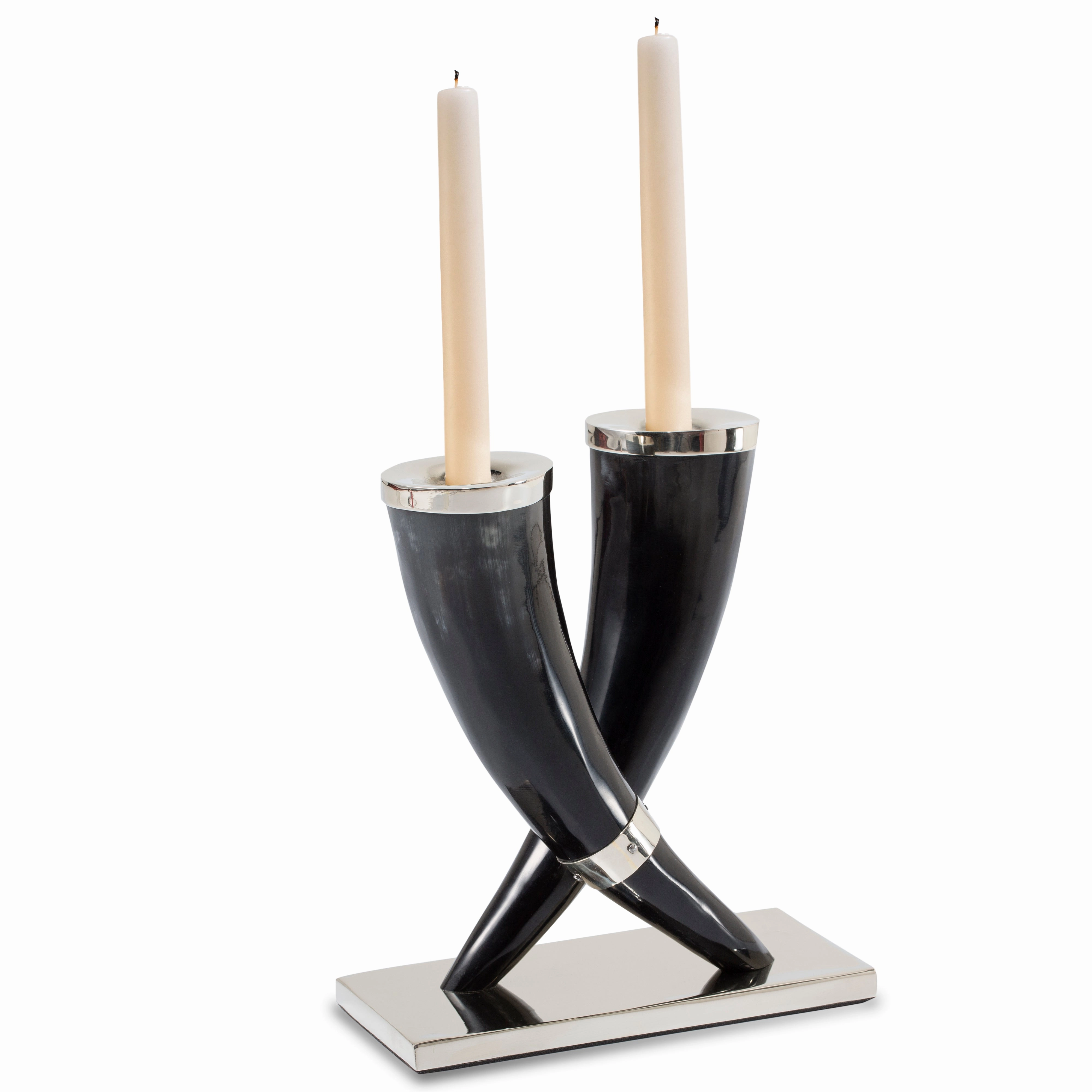 Ladorada Dark Horn Silver Candle Holder