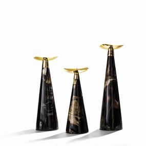 Ladorada Horn Veneer Trio Candle Holder Set Candle Holders discount collection
