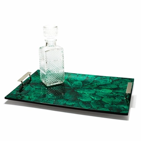 Ladorada Mother of Pearl Green Serving Tray Decorative Trays cheap sale