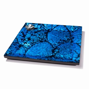 Ladorada Mother of Pearl Small Platter Tray (Blue) Decorative Trays cheap sale
