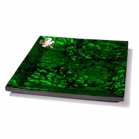 Ladorada Mother of Pearl Small Platter Tray (Green) Decorative Trays cheap sale