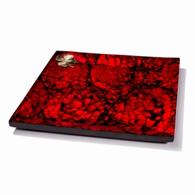 Ladorada Mother of Pearl Small Platter Tray (Red) Decorative Trays cheap sale