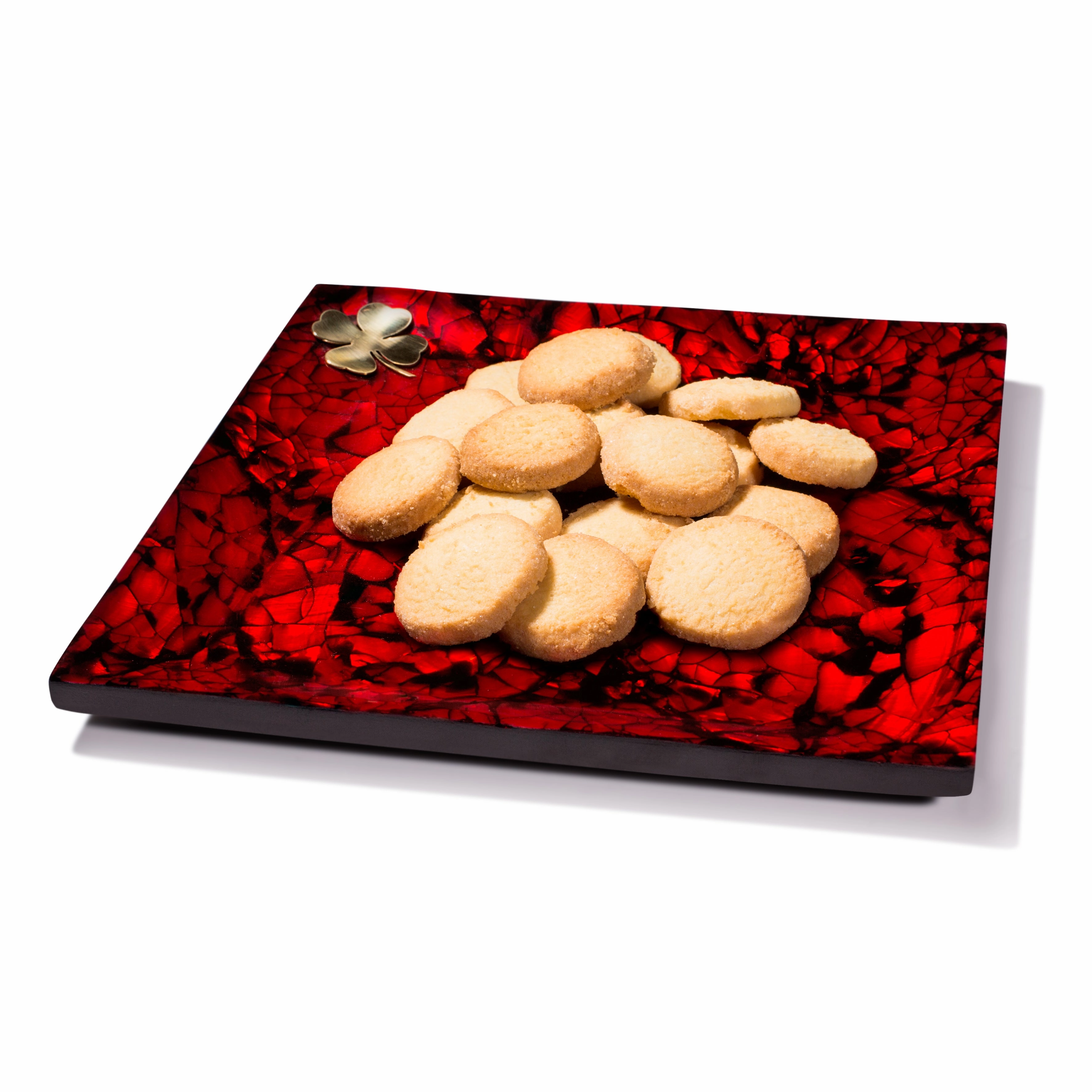Ladorada Mother of Pearl Small Platter Tray (Red)