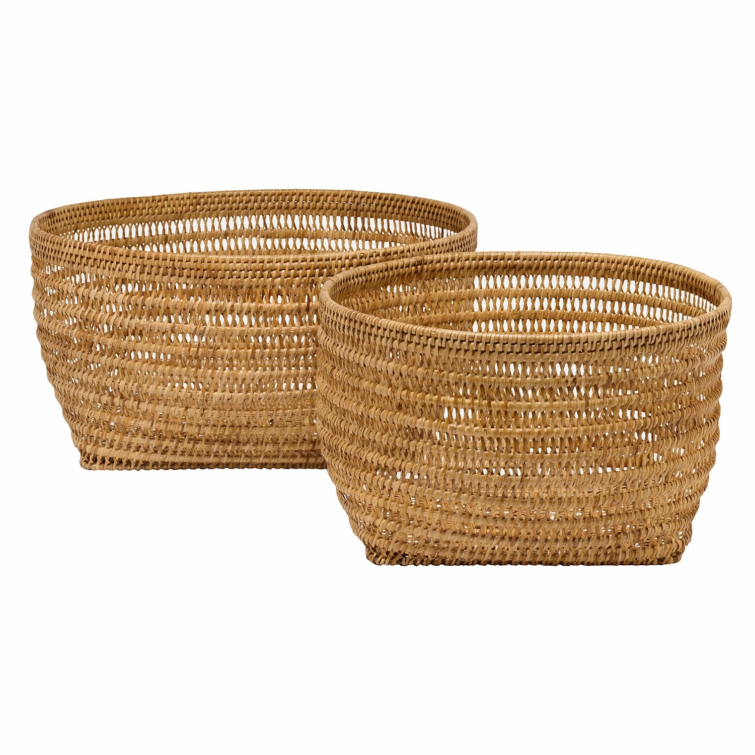 Laredo Rattan Round Nested Basket Set/2 Decorative Baskets clearance deals