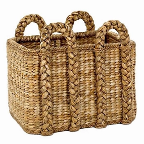 Large Palm Leaf Rectangular Rush Basket Decorative Baskets clearance deals