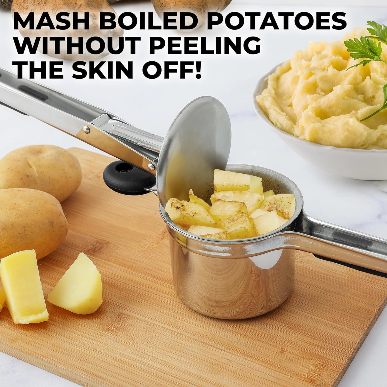 Large Potato Ricer with 2 Interchangeable Discs