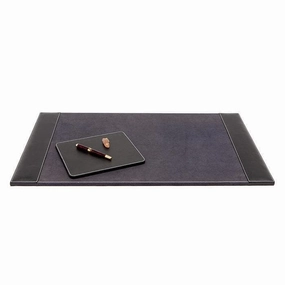 Larne Black Full-Grain Leather Desk Blotter Set Home Decor Office Organization Convenient shopping