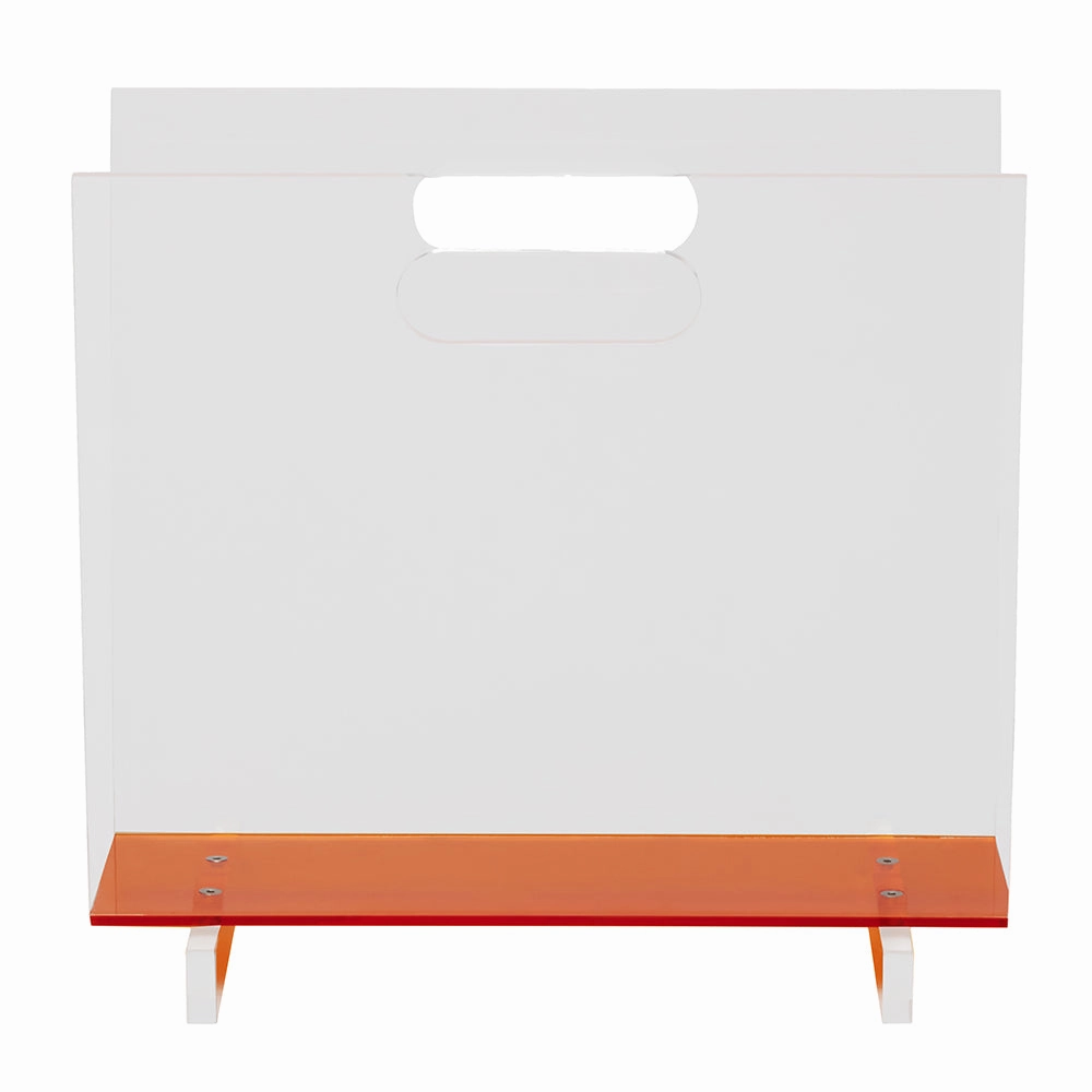 Laurel Acrylic Magazine Holder (Clear/Tangerine) Decorative Baskets clearance deals