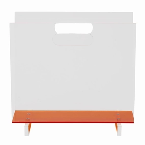 Laurel Acrylic Magazine Holder (Clear/Tangerine) Decorative Baskets clearance deals